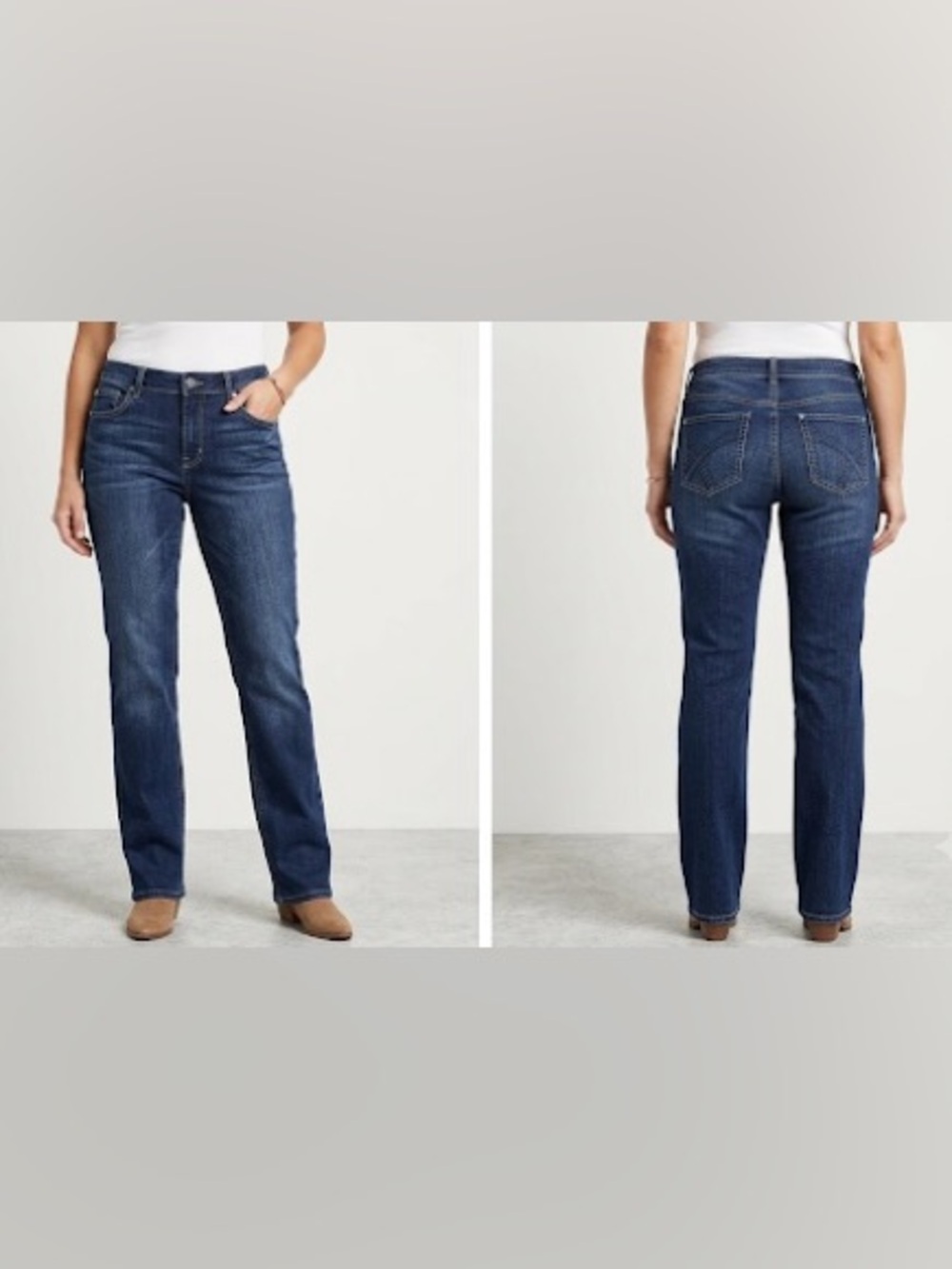 White House Black Market Women's Straight-Leg Jeans in Deep Blue Denim